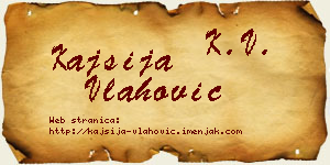 Kajsija Vlahović vizit kartica